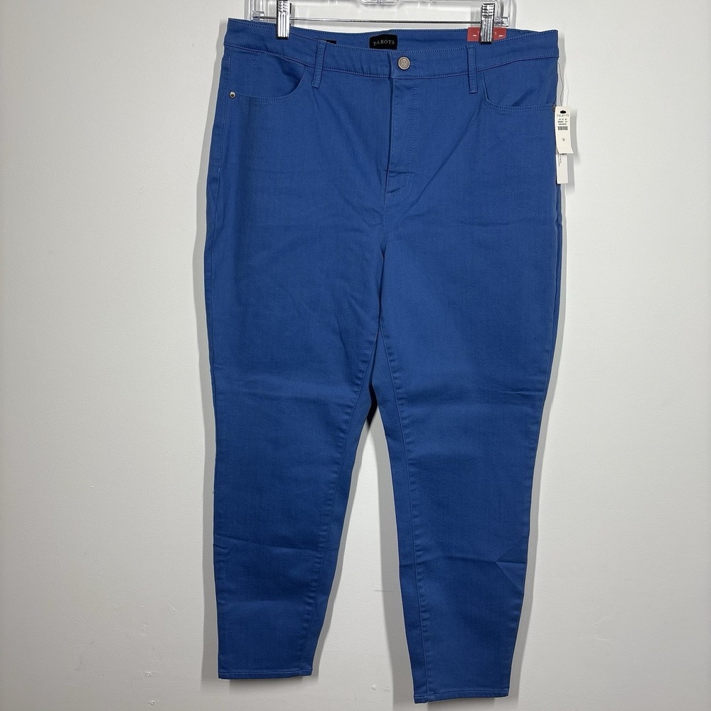 Talbots Women High Waist Skinny Jeggings Size 16 Blue Curvy Stretch Jeans NWT